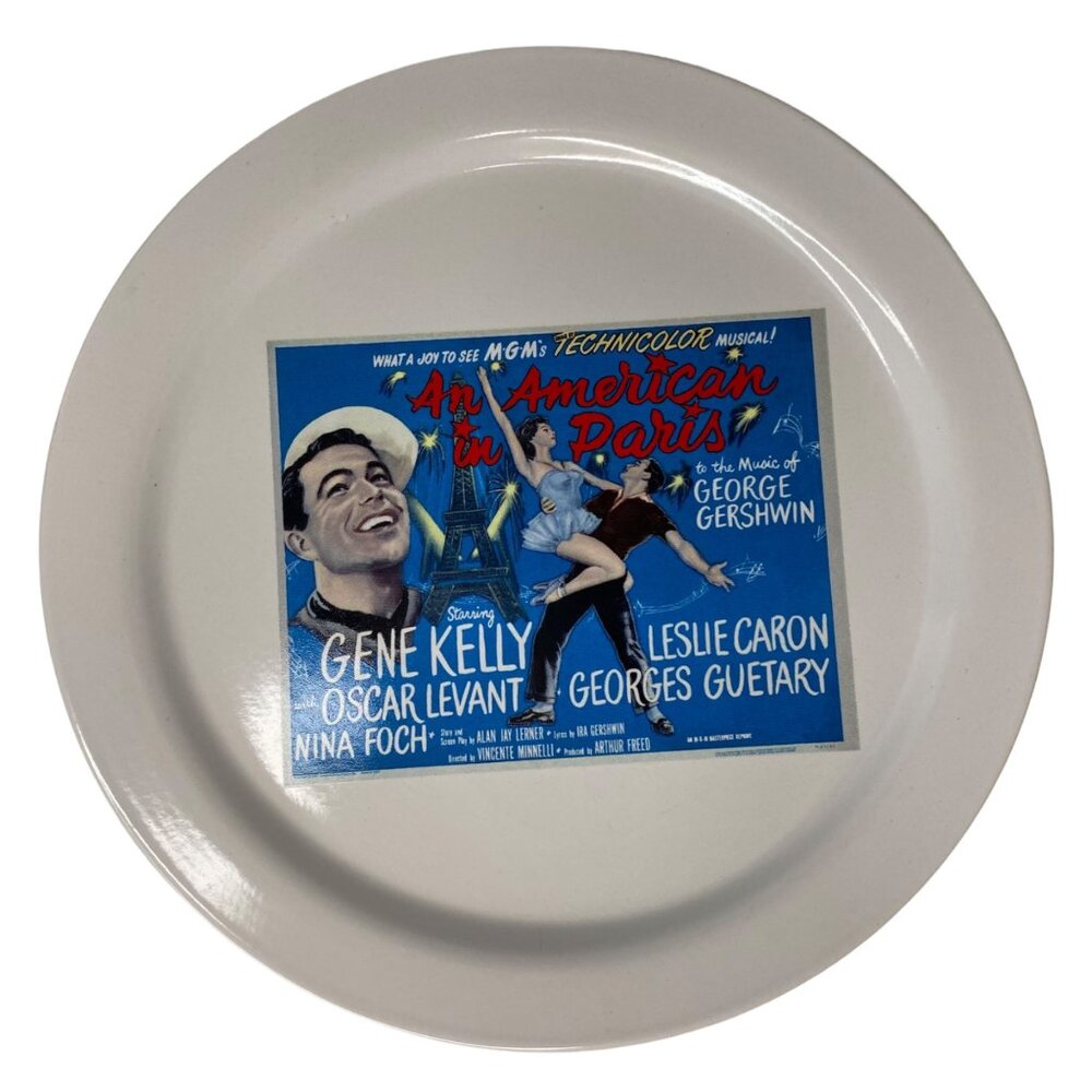 Pottery Barn 1951 American in Paris ceramic cocktail dessert plate TCM decorativ